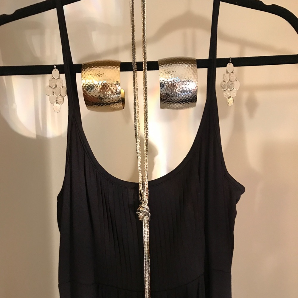 Calvin Klein long black thin straps summer dress